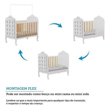 Imagem de Berço Mini Cama 3 em 1 com Capitonê 100% Mdf Maya Espresso Móveis