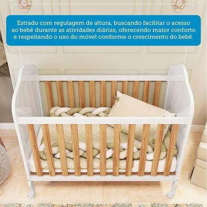 Imagem de Berço Mini Cama 3 em 1 com Capitonê 100% Mdf Maya Espresso Móveis
