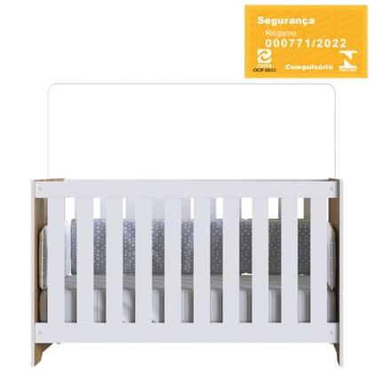 Imagem de Berço Mini Cama 3X1 Com Colchao LA013 Nogal Manchester Branco Comm