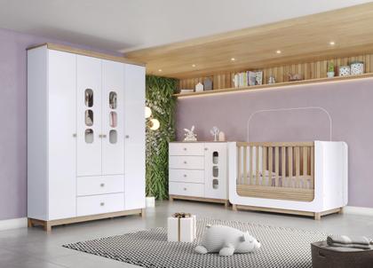 Imagem de Berço Mini Cama Aconchego Branco/Jequitibá - Henn