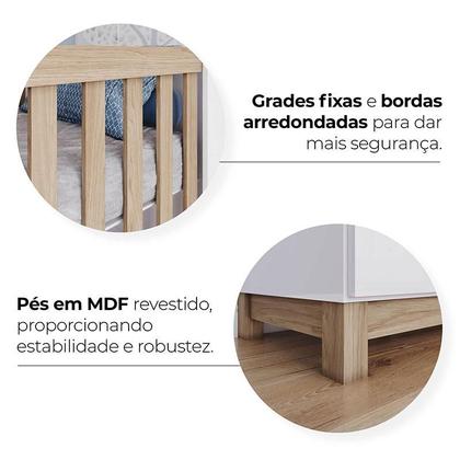 Imagem de Berço Mini Cama Aconchego Branco Jequitibá HP  Henn