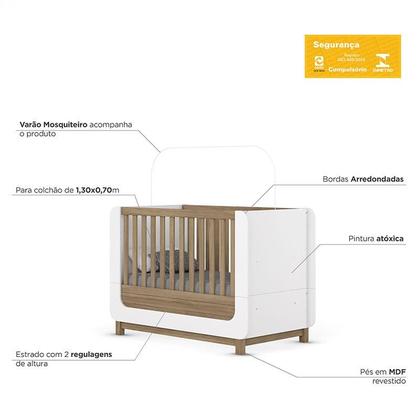 Imagem de Berço Mini Cama Aconchego Branco Jequitibá HP  Henn