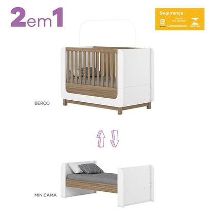 Imagem de Berço Mini Cama Aconchego Branco Jequitibá HP  Henn