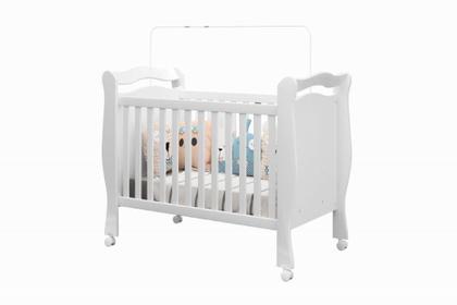 Imagem de Berço Mini Cama Americano AL 3 em 1 Com Rodinhas 3 Reguágens de Altura Cor Branco