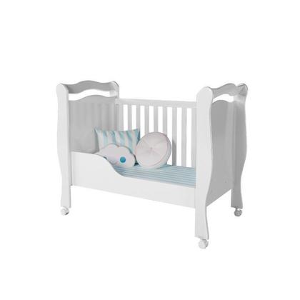 Imagem de Berço Mini Cama Americano AL 3 em 1 Com Rodinhas 3 Reguágens de Altura Cor Branco