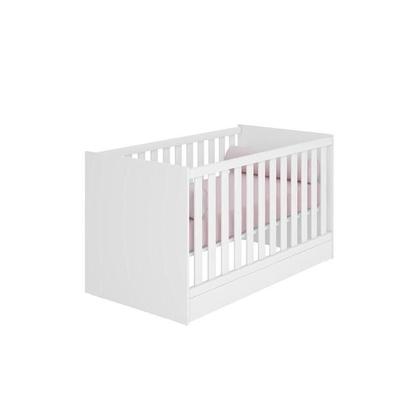 Imagem de Berço Mini Cama Americano, Colchão e Cômoda Trocador Branco