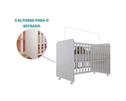 Imagem de Berço Mini Cama Americano Com Colchão E Rodízios Inocência Menino Menina Chiqueirinho Quarto de Bebê Nenê Criança Resistente Pequeno Clássico Elegante