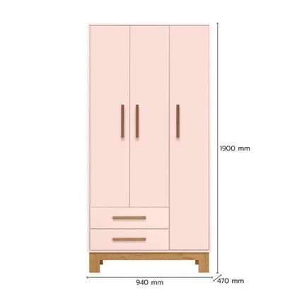 Imagem de Berço Mini Cama Cômoda 4G e Guarda Roupa Slim 3P 2G Rosa