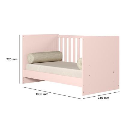 Imagem de Berço Mini Cama, Cômoda e Guarda Roupa C/ Cômoda Rosa