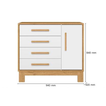 Imagem de Berço Mini Cama, Cômoda e Guarda Roupa Freijó/Branco