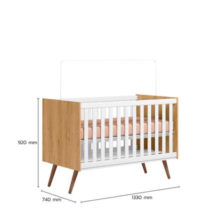 Imagem de Berço Mini Cama, Cômoda e Guarda Roupa Freijó/Branco