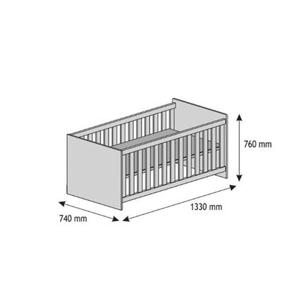 Imagem de Berço Mini Cama e Cômoda Infantil Doce Sonho Branca Brilho - Qmovi