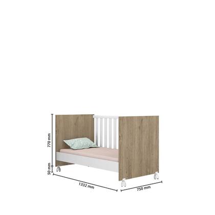 Imagem de Berço Mini Cama e Guarda Roupa Cômoda Carvalho/Branco