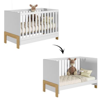 Imagem de Berço Mini Cama Fantasia 4300 Qmovi Branco Acetinado + Colchão Gazin