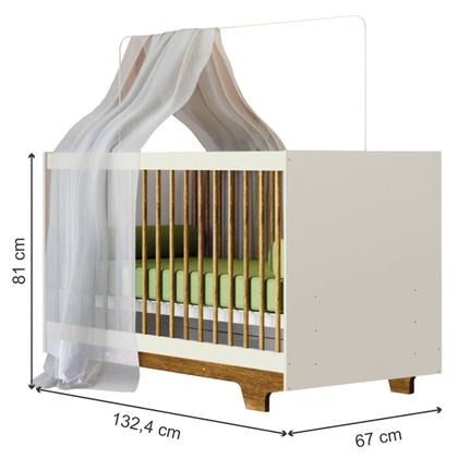 Imagem de Berço Mini Cama Flocos 100% Mdf com Colchão Branco/Ypê - Tigus