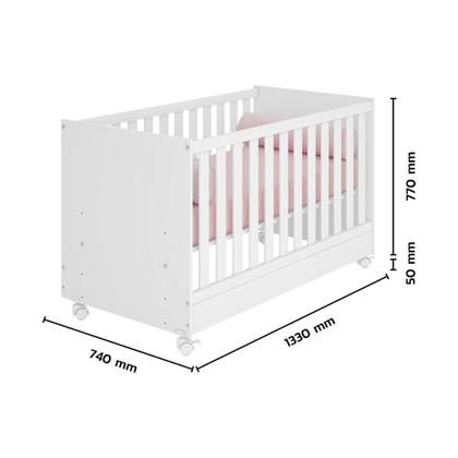 Imagem de Berço Mini Cama, Guarda Roupa C/ Cômoda e Cômoda Branco