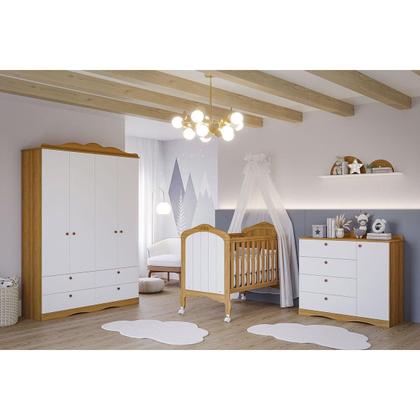 Imagem de Berço / Mini Cama Infantil Harmonia 2 em 1 Branco - Permóbili Baby