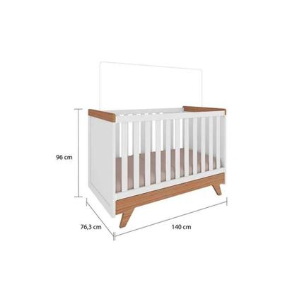 Imagem de Berço Mini Cama Infantil Peroba Retrô Branco