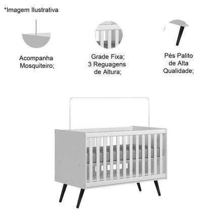 Imagem de Berço Mini Cama Infantil Q Encanto Sem Colchão Mdp-mdf Retrô Rosa