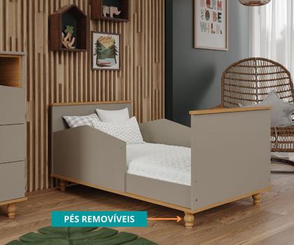 Berço Mini Cama Montessoriano 100% MDF Mimo Permobili Fendi/Nature