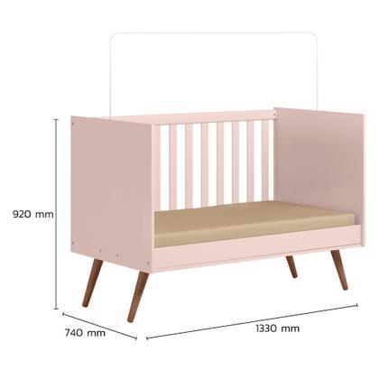 Imagem de Berço Mini Cama Retrô, Cômoda e Guarda Roupa Retro Rosa