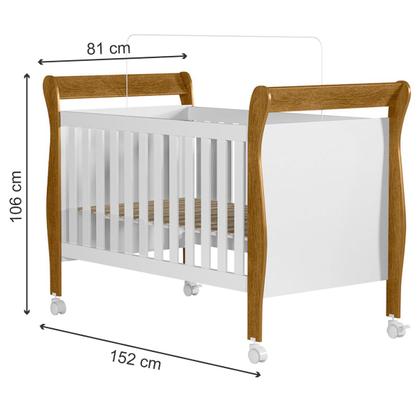 Imagem de Berço Mini Cama Slim 100% Mdf com Colchão Branco/Ypê - Tigus