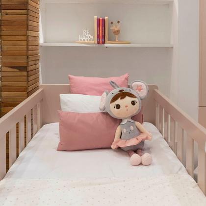 Imagem de Berço Mini Cama Theo com Pés Square Mel - Rosa
