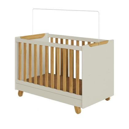 Imagem de Berço Minicama 4 em 1 Americano 100% Mdf Levy Espresso Móveis OFF-WHITE/AMÊNDOA