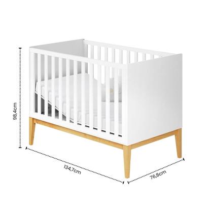 Imagem de Berço Minicama Amor Perfeito Branco com Madeira Clarinha 2 em 1 Retrô Divicar Anti Refluxo