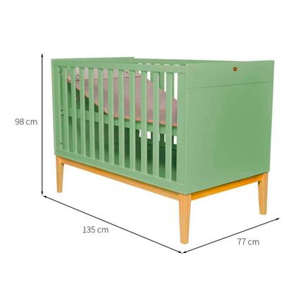 Berço Minicama Amor Perfeito I Verde e Pinus - Divicar Imagem de Berço Minicama Amor Perfeito I Verde e Pinus