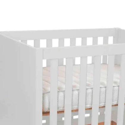 Berço Minicama Amor Perfeito II Branco e Pinus - Divicar Imagem de Berço Minicama Amor Perfeito II Branco e Pinus