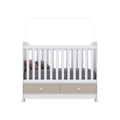 Berço Minicama Aquarela Flex Branco e Cristal - Henn Imagem de Berço Minicama Aquarela Flex Branco e Cristal
