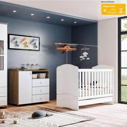 Berço Minicama Bala de Menta Branco - Henn Imagem de Berço Minicama Bala de Menta Branco