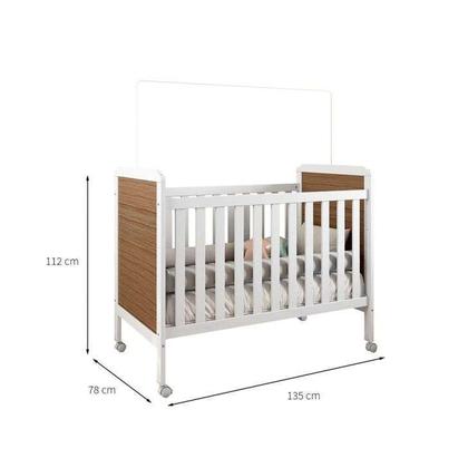 Berço Minicama Cloe com Colchão Juvenil D20 (12x148x68) Branco e Carvalho - Mobly Imagem de Berço Minicama Cloe com Colchão Juvenil D20 (12x148x68) Branco e Carvalho