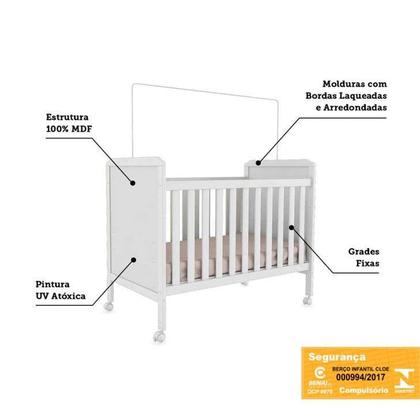 Berço Minicama Cloe com Colchão Juvenil D20 (12x148x68) Branco - Mobly Imagem de Berço Minicama Cloe com Colchão Juvenil D20 (12x148x68) Branco