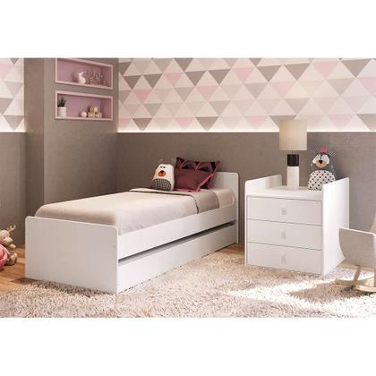 Berço Minicama com Cômoda e Cama Auxiliar Ruth Branco - Completa Móveis Imagem de Berço Minicama com Cômoda e Cama Auxiliar Ruth Branco