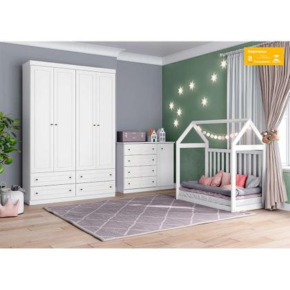 Berço Minicama Montessoriano Americano Branco - Henn Imagem de Berço Minicama Montessoriano Americano Branco