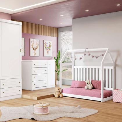 Berço Minicama Montessoriano Americano Branco - Henn Imagem de Berço Minicama Montessoriano Americano Branco