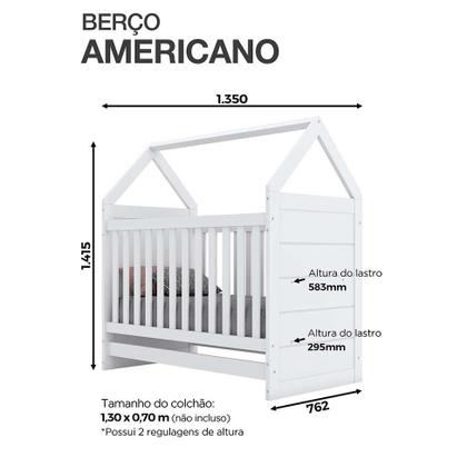 Berço Minicama Montessoriano Americano Branco - Henn Imagem de Berço Minicama Montessoriano Americano Branco