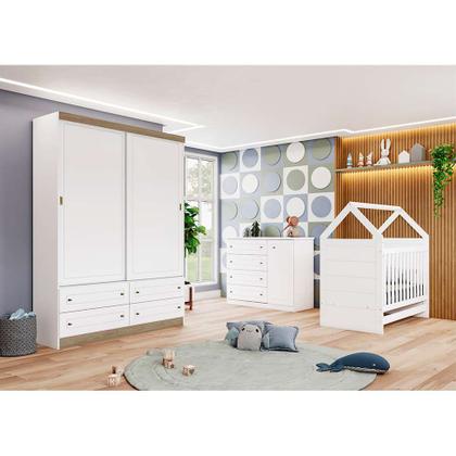 Berço Minicama Montessoriano Americano Branco - Henn Imagem de Berço Minicama Montessoriano Americano Branco