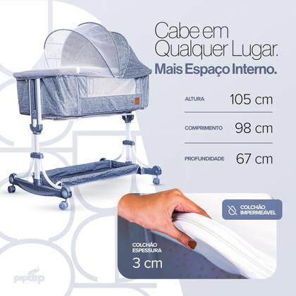 Imagem de Berço Moises Portatil Com Função Balanço e Mosquiteiro Infantil Pipdip