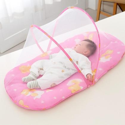 Imagem de Berco Mosquiteiro Barraca Mini Cama Colchonete Bebe Tenda Portatil Colchao Dobravel Ninho Infantil