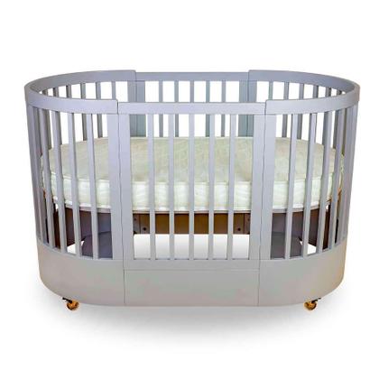 Berço Multifuncional com Colchão Wave Cinza e Branco - Divicar Imagem de Berço Multifuncional com Colchão Wave Cinza e Branco