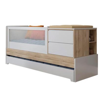 Imagem de Berço Multifuncional Sol e Mar Branco e Carvalho Treviso