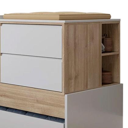 Imagem de Berço Multifuncional Sol e Mar Branco e Carvalho Treviso