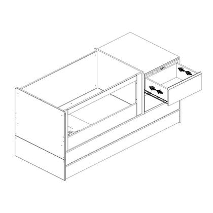 Imagem de Berço Multifuncional Sol e Mar Branco e Carvalho Treviso