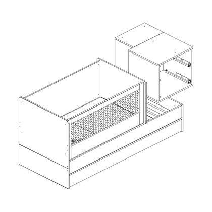 Imagem de Berço Multifuncional Sol e Mar Branco e Carvalho Treviso