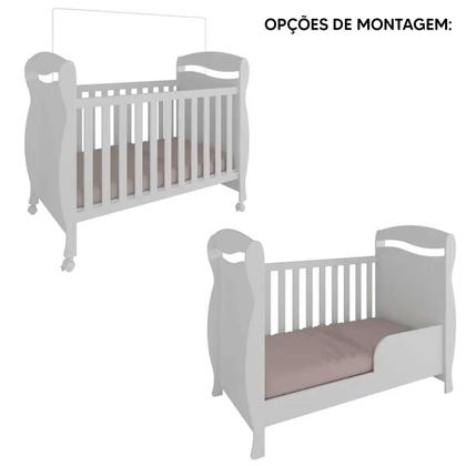 Imagem de Berço Peroba Junior Americano Branco Vira Mini Cama Infantil