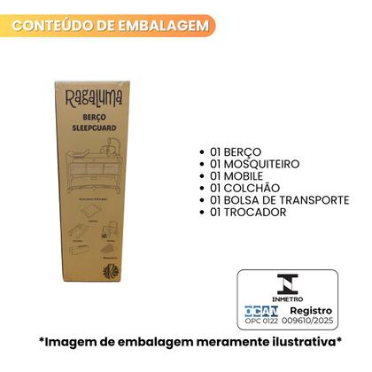 Imagem de Berço Portatil C Moblie, Duas Alturas, Trocador, Mosquiteiro AZUL SLEEPGUARD RAGALUMA