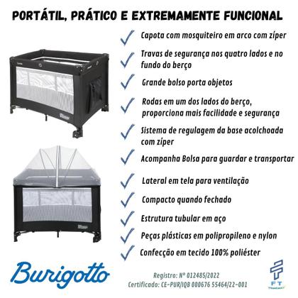 Imagem de Berço Portátil Compacto Cercadinho Serenata Burigotto